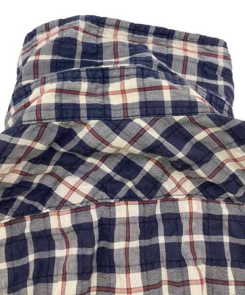 HG（エイチジー）HG (エイチジー) シアサッカータータンチェックシャツ ネイビー サイズ:	SIZE Sの古着・服飾アイテム