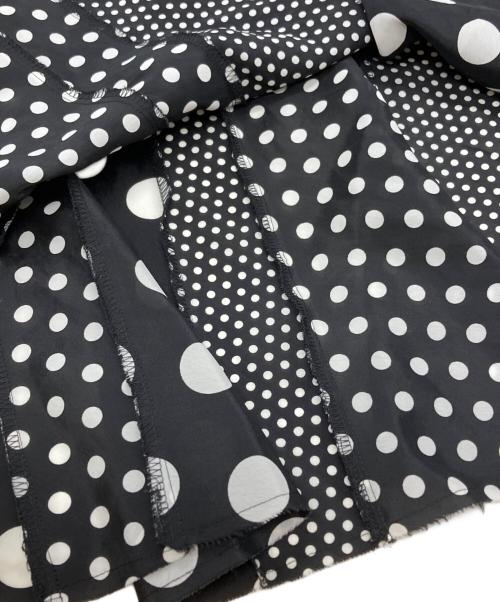 JUNYA WATANABE COMME des GARCONS（(ジュンヤワタナベ コムデギャルソン）JUNYA WATANABE COMME des GARCONS クレイジーパターンドットヘムフレアスカート/Crazy pattern dot hem flared skirt ブラック サイズ:Ｓの古着・服飾アイテム
