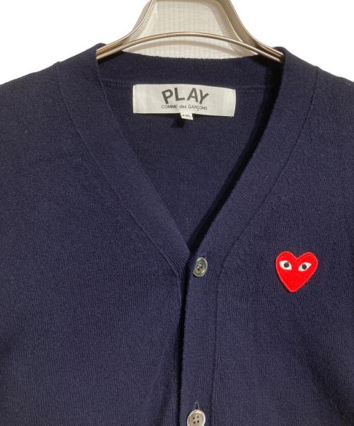 PLAY COMME des GARCONS（プレイコムデギャルソン）PLAY COMME des GARCONS (プレイコムデギャルソン) ハートワッペンカーディガン ネイビー サイズ:XXLの古着・服飾アイテム