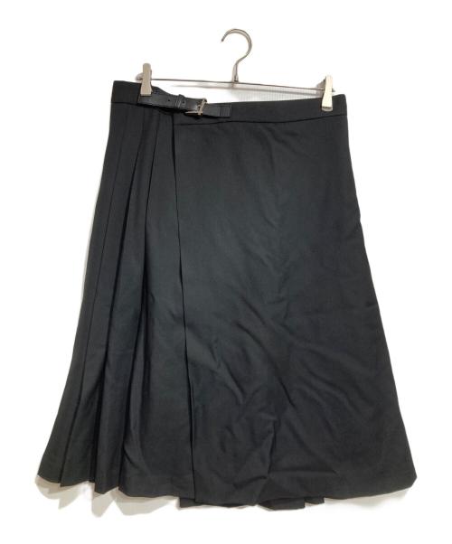 VERSACE（ヴェルサーチェ）VERSACE (ヴェルサーチェ) ギャバジンウールラップショーツ/Wool Gabardine Wrap Shorts ブラック サイズ:50の古着・服飾アイテム