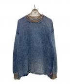 DIESELディーゼル）の古着「K‐DELOS カットオフダメージニット」｜インディゴ