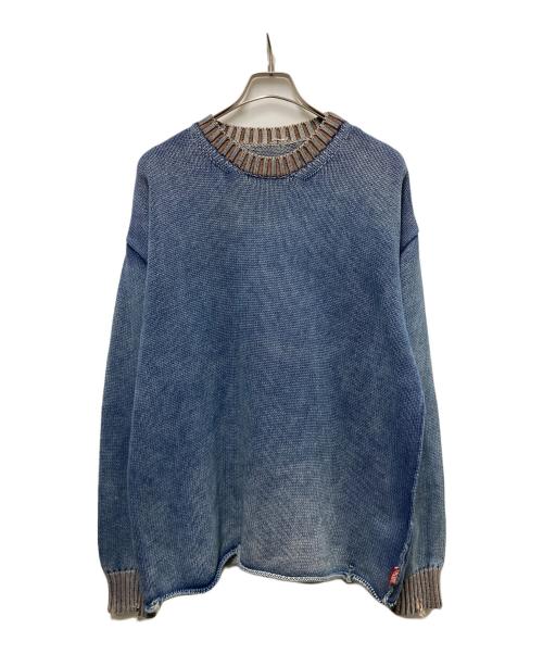 DIESEL（ディーゼル）DIESEL (ディーゼル) K‐DELOS カットオフダメージニット インディゴ サイズ:XLの古着・服飾アイテム