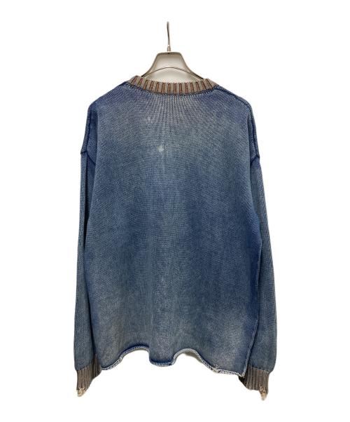 DIESEL（ディーゼル）DIESEL (ディーゼル) K‐DELOS カットオフダメージニット インディゴ サイズ:XLの古着・服飾アイテム