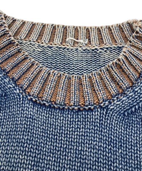 DIESEL（ディーゼル）DIESEL (ディーゼル) K‐DELOS カットオフダメージニット インディゴ サイズ:XLの古着・服飾アイテム