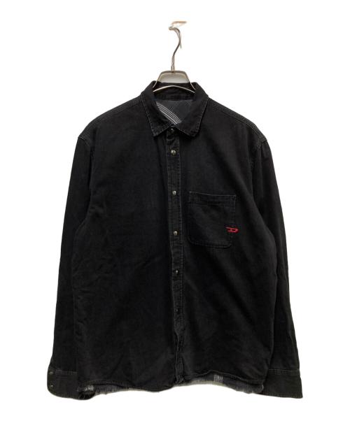 DIESEL（ディーゼル）DIESEL (ディーゼル) D-WEAR-B1 リバーシブルシャツ ブラック サイズ:Ｌの古着・服飾アイテム