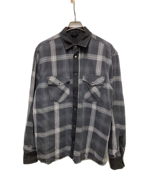 DIESEL（ディーゼル）DIESEL (ディーゼル) D-WEAR-B1 リバーシブルシャツ ブラック サイズ:Ｌの古着・服飾アイテム
