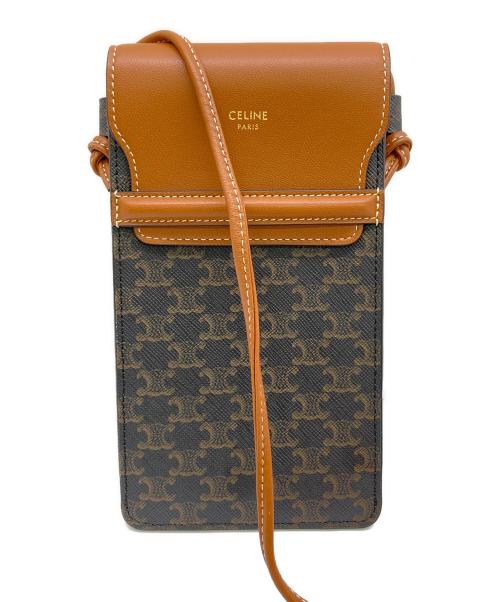 CELINE（セリーヌ）CELINE (セリーヌ) モバイルショルダーポーチ ブラウンの古着・服飾アイテム