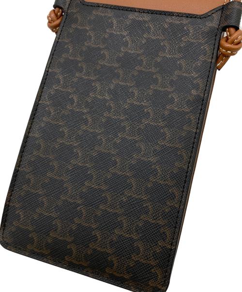 CELINE（セリーヌ）CELINE (セリーヌ) モバイルショルダーポーチ ブラウンの古着・服飾アイテム