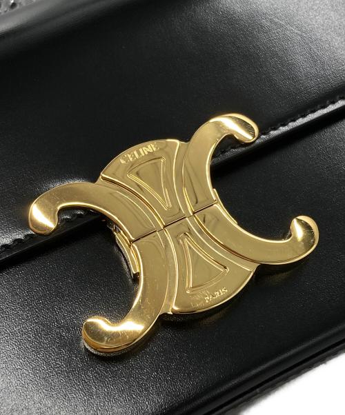 CELINE（セリーヌ）CELINE (セリーヌ) Claude Triomphe Shoulder Bag/クロード トリオンフ ワンショルダーバッグ ブラックの古着・服飾アイテム