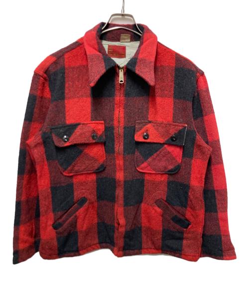 Sears（シアーズ）Sears (シアーズ) 60s バッファローチェックウールジップジャケット レッド サイズ:Mの古着・服飾アイテム