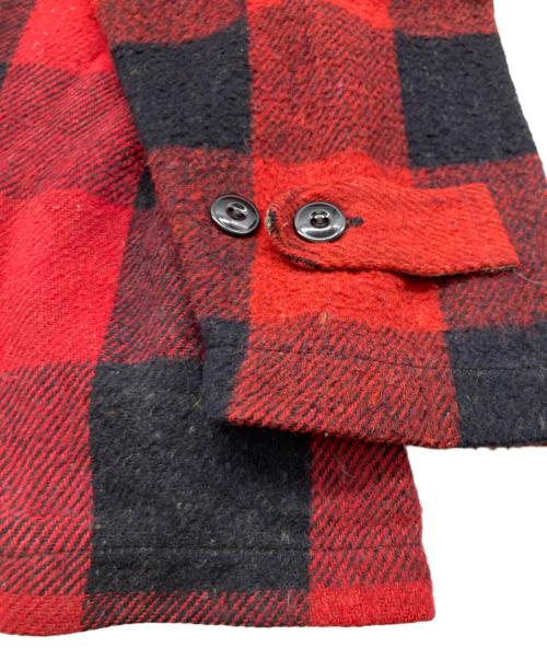 Sears（シアーズ）Sears (シアーズ) 60s バッファローチェックウールジップジャケット レッド サイズ:Mの古着・服飾アイテム