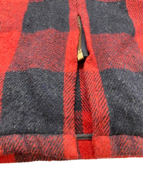 Sears（シアーズ）Sears (シアーズ) 60s バッファローチェックウールジップジャケット レッド サイズ:Mの古着・服飾アイテム
