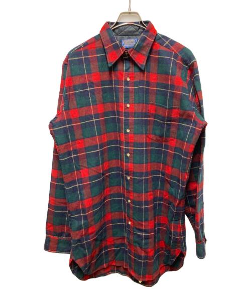 PENDLETON（ペンドルトン）PENDLETON (ペンドルトン) 70s ウールチェックシャツ レッド サイズ:L-TALLの古着・服飾アイテム
