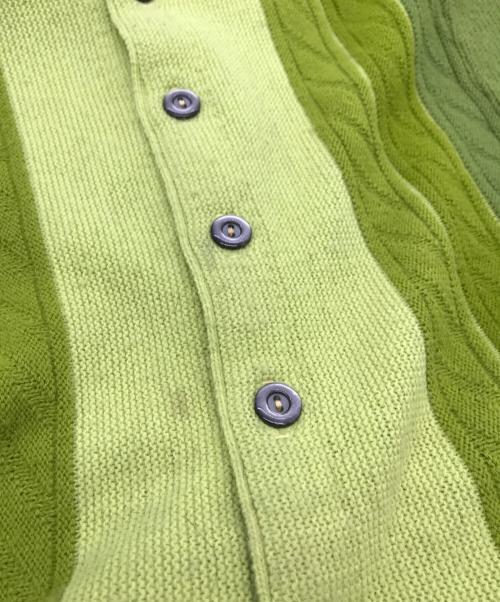 -（-）- (-) アクリルカーディガン グリーン サイズ:Ｌの古着・服飾アイテム
