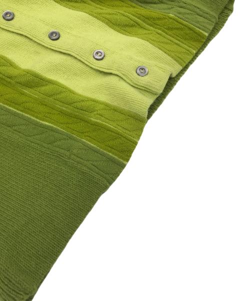 -（-）- (-) アクリルカーディガン グリーン サイズ:Ｌの古着・服飾アイテム