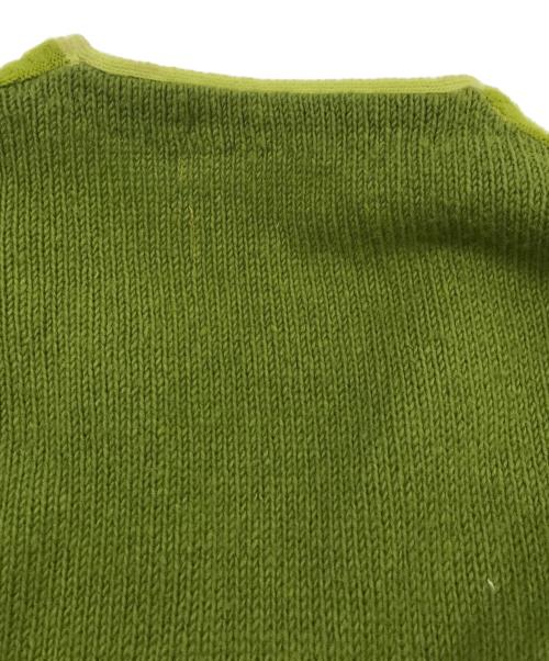 -（-）- (-) アクリルカーディガン グリーン サイズ:Ｌの古着・服飾アイテム