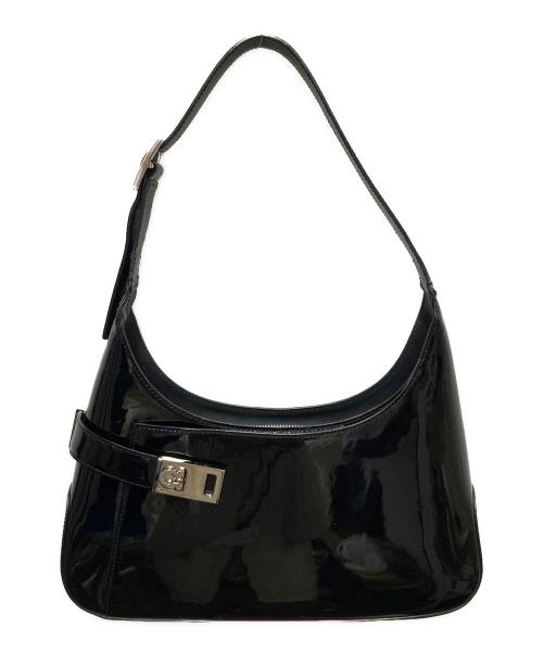 Salvatore Ferragamo（サルヴァトーレ フェラガモ）Salvatore Ferragamo (サルヴァトーレ フェラガモ) パテントレザーワンショルダーバッグ ブラックの古着・服飾アイテム