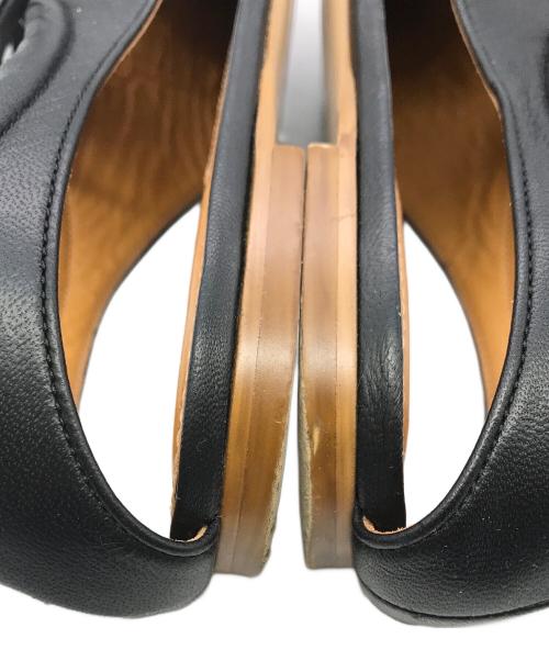 Pippichic（ピッピシック）Pippichic (ピッピシック) スクエア センターオープン フラットシューズ ブラック サイズ:SIZE　EU37 1/2 (23.5-24cm)の古着・服飾アイテム