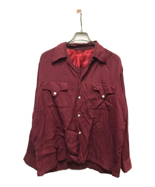 USED（ユーズド）USED (ユーズド) レーヨンオープンカラーシャツ レッド サイズ:15 1/2の古着・服飾アイテム