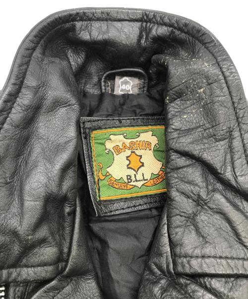 BASHIR（-）BASHIR (-) レザーライダースジャケット ブラック サイズ:40の古着・服飾アイテム