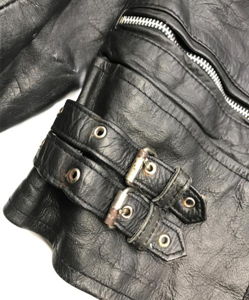 BASHIR（-）BASHIR (-) レザーライダースジャケット ブラック サイズ:40の古着・服飾アイテム