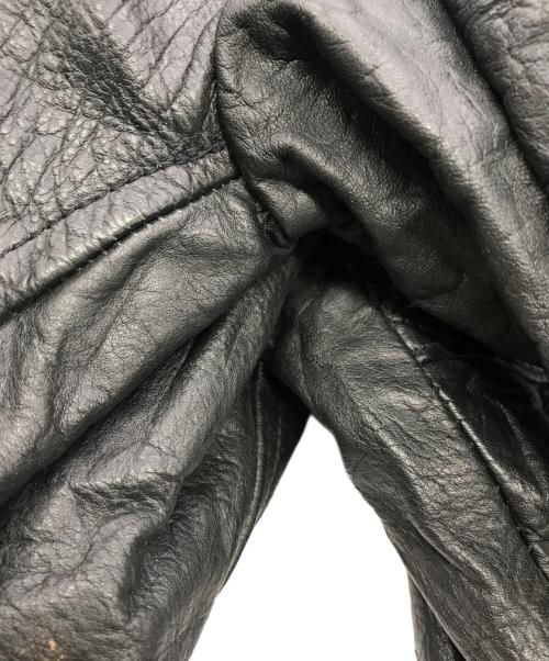 BASHIR（-）BASHIR (-) レザーライダースジャケット ブラック サイズ:40の古着・服飾アイテム