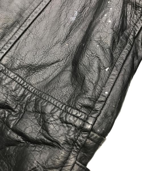 BASHIR（-）BASHIR (-) レザーライダースジャケット ブラック サイズ:40の古着・服飾アイテム