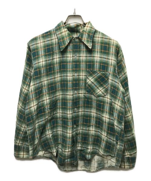 KINGS ROAD（キングスロード）KINGS ROAD (キングスロード) 70sネルシャツ グリーン サイズ:SIZE 15-M-15 1/2の古着・服飾アイテム