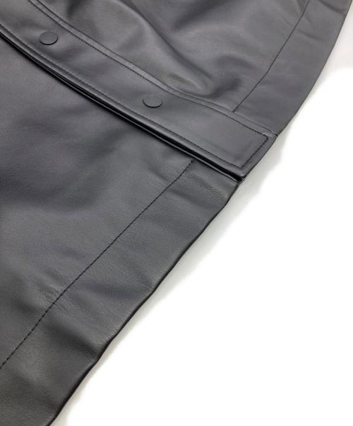 adidas（アディダス）adidas (アディダス) フェイクレザーベースボールシャツ ブラック サイズ:Ｓの古着・服飾アイテム