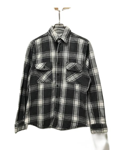 FIVE BROTHER（ファイブブラザー）FIVE BROTHER (ファイブブラザー) 90s ヘビーネルシャツ ブラック×ホワイト サイズ:15-M-15 1/2の古着・服飾アイテム