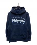 Championチャンピオン）の古着「80s プリントパーカーREVERSE WEAVE」｜ネイビー