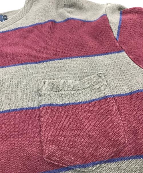 POLO RALPH LAUREN（ポロ・ラルフローレン）POLO RALPH LAUREN (ポロ・ラルフローレン) ボーダースウェット レッド×グレー サイズ:Lの古着・服飾アイテム