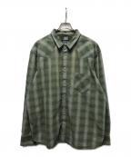 Patagoniaパタゴニア）の古着「00s ORGANIC COTTON ウエスタンジャガードシャツ」｜グリーン