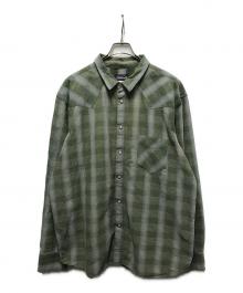 Patagonia（パタゴニア）の古着「00s ORGANIC COTTON ウエスタンジャガードシャツ」｜グリーン