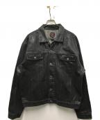 GUESS JEANSゲス ジーンズ）の古着「90sパイソン柄デニムジャケット」｜ブラック