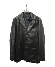 GAP（ギャップ）の古着「90s 3Bレザーテーラードジャケット」｜ブラック