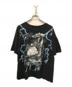 USEDユーズド）の古着「ウルフライトニングTシャツ」｜ブラック