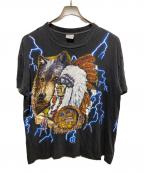 USEDユーズド）の古着「AMERICAN THUNDER インディアンTシャツ」｜ブラック