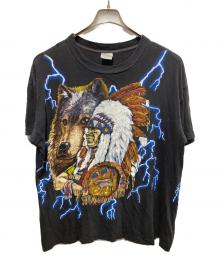 USED（ユーズド）の古着「AMERICAN THUNDER インディアンTシャツ」｜ブラック