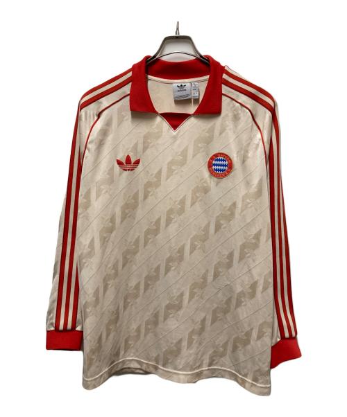 adidas（アディダス）adidas (アディダス) ロングスリーブジャージ LFSTLR ジャージ レッド×ベージュ サイズ:3XLの古着・服飾アイテム