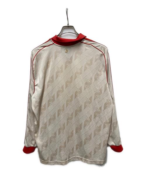 adidas（アディダス）adidas (アディダス) ロングスリーブジャージ LFSTLR ジャージ レッド×ベージュ サイズ:3XLの古着・服飾アイテム