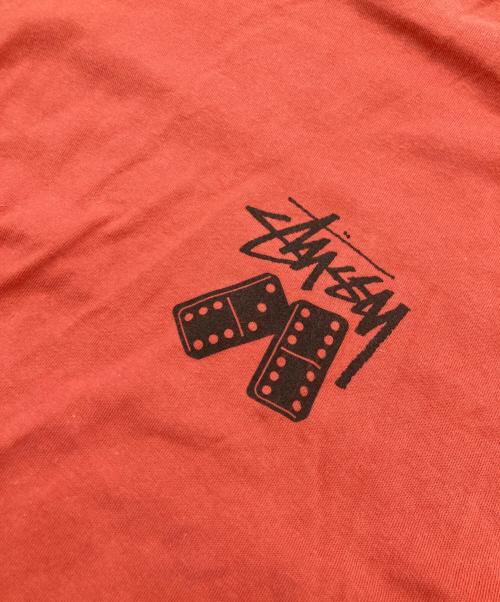 stussy（ステューシー）stussy (ステューシー) ダイスプリントTシャツ オレンジ サイズ:Lの古着・服飾アイテム