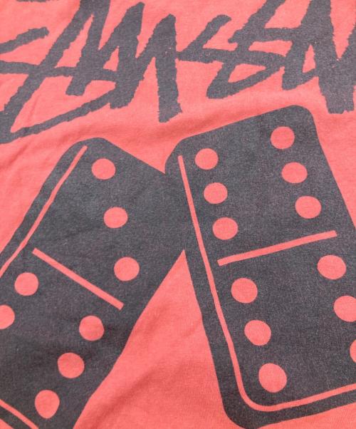 stussy（ステューシー）stussy (ステューシー) ダイスプリントTシャツ オレンジ サイズ:Lの古着・服飾アイテム