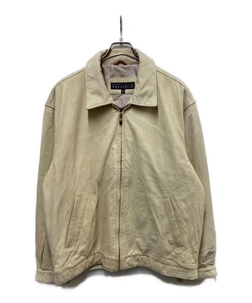 PERRY ELLIS（ペリーエリス）PERRY ELLIS (ペリーエリス) レザージャケット ベージュ サイズ:XLの古着・服飾アイテム