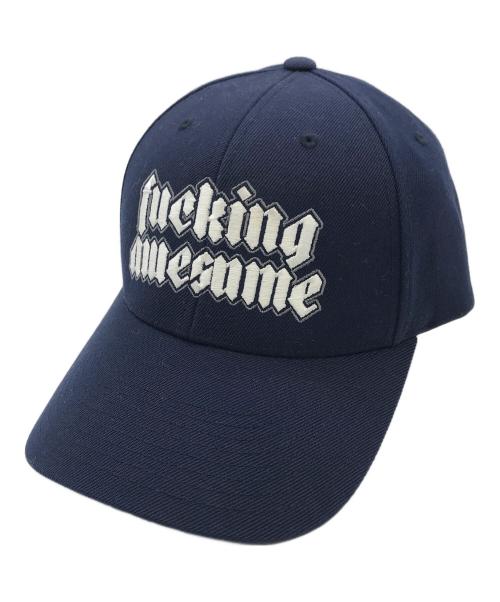 FUCKING AWESOME（ファッキンオーサム）Fucking Awesome (ファッキンオーサム) ロゴ刺繍キャップ ネイビーの古着・服飾アイテム