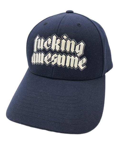 FUCKING AWESOME（ファッキンオーサム）Fucking Awesome (ファッキンオーサム) ロゴ刺繍キャップ ネイビーの古着・服飾アイテム