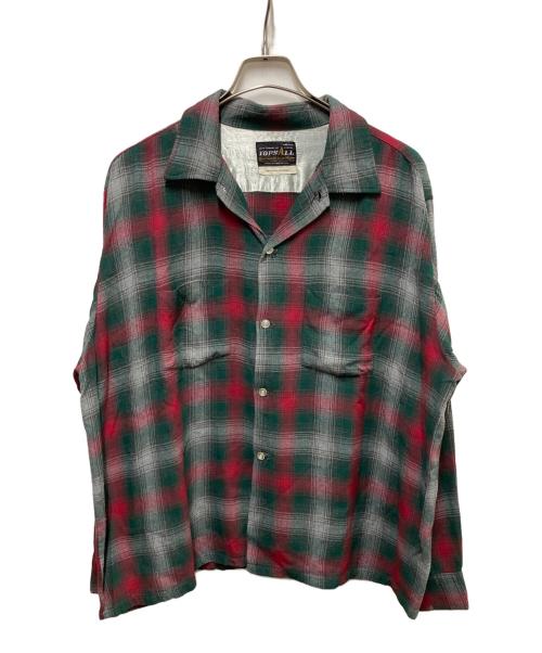 TOPSALL（トップソール）TOPSALL (トップソール) 60s レーヨンオンブレチェックシャツ レッド×グリーン サイズ: 17 1/2(XL)の古着・服飾アイテム