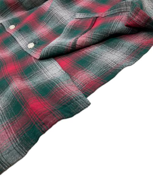 TOPSALL（トップソール）TOPSALL (トップソール) 60s レーヨンオンブレチェックシャツ レッド×グリーン サイズ: 17 1/2(XL)の古着・服飾アイテム