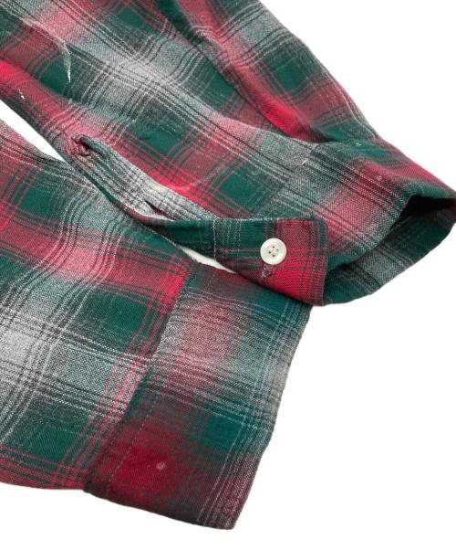 TOPSALL（トップソール）TOPSALL (トップソール) 60s レーヨンオンブレチェックシャツ レッド×グリーン サイズ: 17 1/2(XL)の古着・服飾アイテム