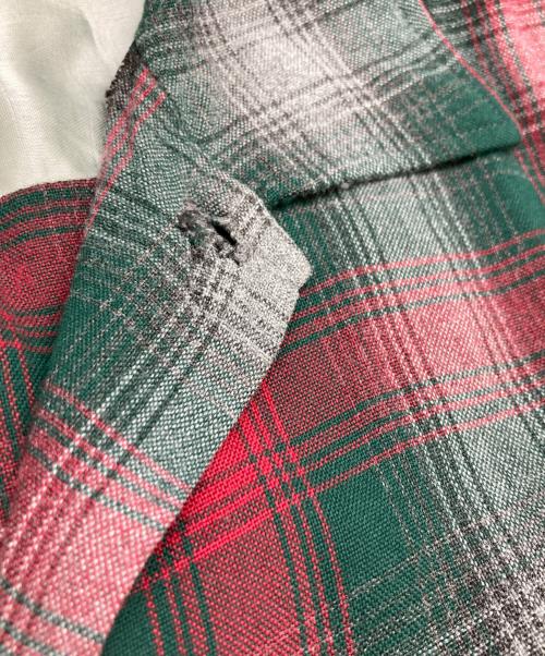 TOPSALL（トップソール）TOPSALL (トップソール) 60s レーヨンオンブレチェックシャツ レッド×グリーン サイズ: 17 1/2(XL)の古着・服飾アイテム